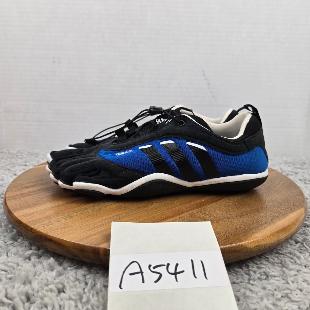 Adidas Mens 7 Adipure Trainer Black Blue Minimalist Barefoot Training Slip Shoes